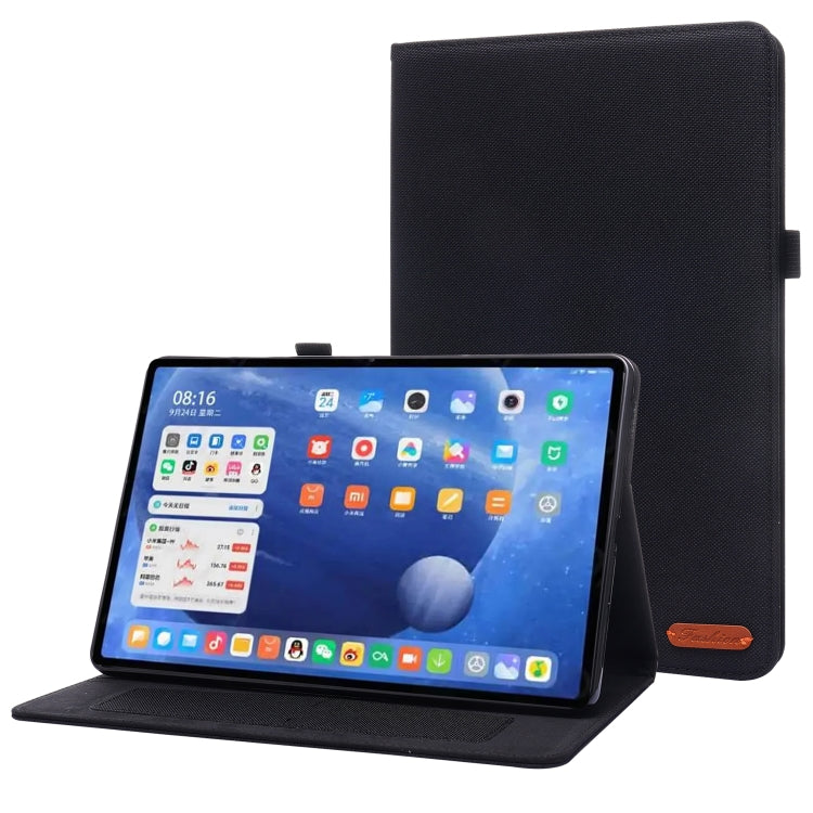 Horizontal Flip TPU + Fabric PU Leather Protective Case with Name Card Clip, For Xiaomi Pad 5 / 5 Pro
