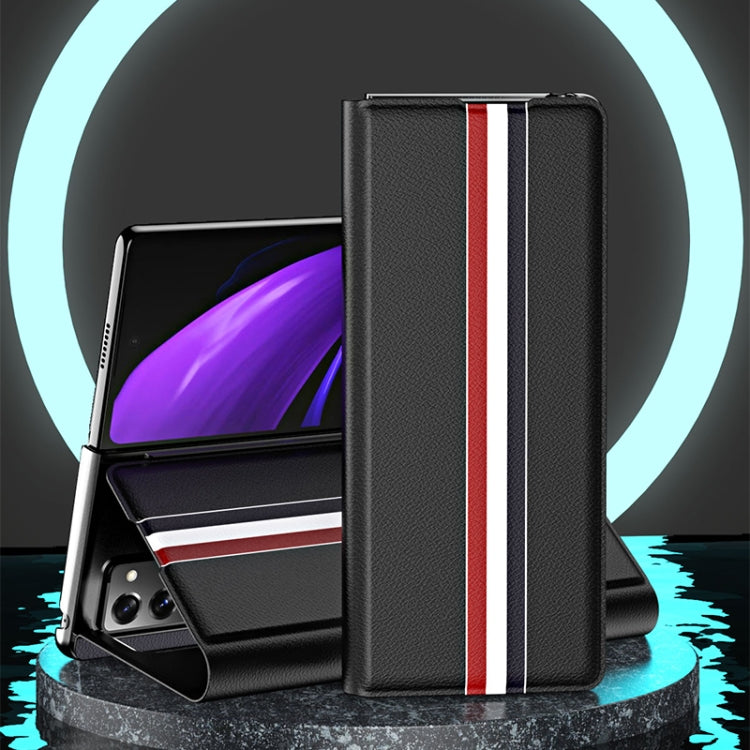 Lychee Texture PU Card Slot Leather Case with Holder, For Samsung Galaxy Z Fold2 5G, For Samsung Galaxy Z Fold3 5G