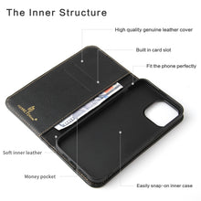 Load image into Gallery viewer, Genuine Leather Horizontal Flip Leather Case with Holder &amp; Card Slots &amp; Wallet, For iPhone 13 mini, For iPhone 13, For iPhone 13 Pro, For iPhone 13 Pro Max