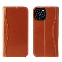 Load image into Gallery viewer, Genuine Leather Horizontal Flip Leather Case with Holder &amp; Card Slots &amp; Wallet, For iPhone 13 mini, For iPhone 13, For iPhone 13 Pro, For iPhone 13 Pro Max