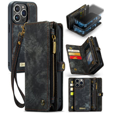 Load image into Gallery viewer, CaseMe-008 Detachable Multifunctional Horizontal Flip Leather Case with Card Slot &amp; Holder &amp; Zipper Wallet &amp; Photo Frame, For iPhone 13 Pro Max, For iPhone 13 Pro, For iPhone 13 mini, For iPhone 13