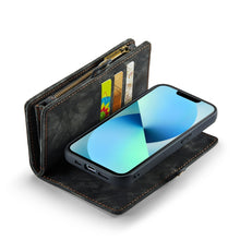 Load image into Gallery viewer, CaseMe-008 Detachable Multifunctional Horizontal Flip Leather Case with Card Slot &amp; Holder &amp; Zipper Wallet &amp; Photo Frame, For iPhone 13 Pro Max, For iPhone 13 Pro, For iPhone 13 mini, For iPhone 13