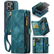 Load image into Gallery viewer, CaseMe-008 Detachable Multifunctional Horizontal Flip Leather Case with Card Slot &amp; Holder &amp; Zipper Wallet &amp; Photo Frame, For iPhone 13 Pro Max, For iPhone 13 Pro, For iPhone 13 mini, For iPhone 13