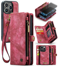 Load image into Gallery viewer, CaseMe-008 Detachable Multifunctional Horizontal Flip Leather Case with Card Slot &amp; Holder &amp; Zipper Wallet &amp; Photo Frame, For iPhone 13 Pro Max, For iPhone 13 Pro, For iPhone 13 mini, For iPhone 13