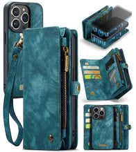 Load image into Gallery viewer, CaseMe-008 Detachable Multifunctional Horizontal Flip Leather Case with Card Slot &amp; Holder &amp; Zipper Wallet &amp; Photo Frame, For iPhone 13 Pro Max, For iPhone 13 Pro, For iPhone 13 mini, For iPhone 13
