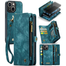 Load image into Gallery viewer, CaseMe-008 Detachable Multifunctional Horizontal Flip Leather Case with Card Slot &amp; Holder &amp; Zipper Wallet &amp; Photo Frame, For iPhone 13 Pro Max, For iPhone 13 Pro, For iPhone 13 mini, For iPhone 13