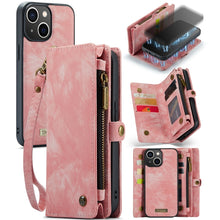 Load image into Gallery viewer, CaseMe-008 Detachable Multifunctional Horizontal Flip Leather Case with Card Slot &amp; Holder &amp; Zipper Wallet &amp; Photo Frame, For iPhone 13 Pro Max, For iPhone 13 Pro, For iPhone 13 mini, For iPhone 13