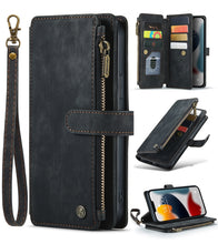 Load image into Gallery viewer, CaseMe-C30 PU + TPU Multifunctional Horizontal Flip Leather Case with Holder &amp; Card Slot &amp; Wallet &amp; Zipper Pocket, For iPhone 13 Pro Max, For iPhone 13 Pro, For iPhone 13, For iPhone 13 mini