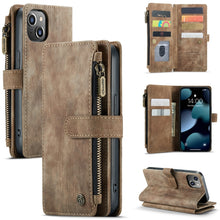 Load image into Gallery viewer, CaseMe-C30 PU + TPU Multifunctional Horizontal Flip Leather Case with Holder &amp; Card Slot &amp; Wallet &amp; Zipper Pocket, For iPhone 13 Pro Max, For iPhone 13 Pro, For iPhone 13, For iPhone 13 mini