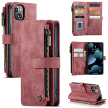 Load image into Gallery viewer, CaseMe-C30 PU + TPU Multifunctional Horizontal Flip Leather Case with Holder &amp; Card Slot &amp; Wallet &amp; Zipper Pocket, For iPhone 13 Pro Max, For iPhone 13 Pro, For iPhone 13, For iPhone 13 mini