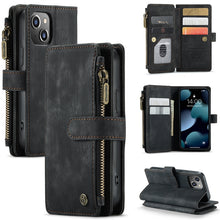 Load image into Gallery viewer, CaseMe-C30 PU + TPU Multifunctional Horizontal Flip Leather Case with Holder &amp; Card Slot &amp; Wallet &amp; Zipper Pocket, For iPhone 13 Pro Max, For iPhone 13 Pro, For iPhone 13, For iPhone 13 mini