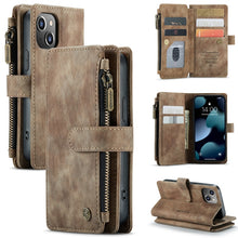 Load image into Gallery viewer, CaseMe-C30 PU + TPU Multifunctional Horizontal Flip Leather Case with Holder &amp; Card Slot &amp; Wallet &amp; Zipper Pocket, For iPhone 13 Pro Max, For iPhone 13 Pro, For iPhone 13, For iPhone 13 mini