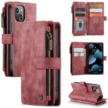 Load image into Gallery viewer, CaseMe-C30 PU + TPU Multifunctional Horizontal Flip Leather Case with Holder &amp; Card Slot &amp; Wallet &amp; Zipper Pocket, For iPhone 13 Pro Max, For iPhone 13 Pro, For iPhone 13, For iPhone 13 mini
