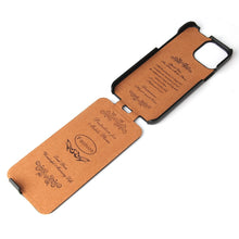 Load image into Gallery viewer, Fierre Shann Retro Oil Wax Texture Vertical Flip PU Leather Case, For iPhone 13 Pro Max, For iPhone 13 Pro, For iPhone 13, For iPhone 13 mini