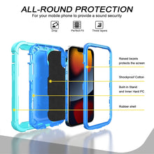 Load image into Gallery viewer, PC + Rubber 3-layers Shockproof Protective Case with Rotating Holder, For iPhone 13 mini, For iPhone 13, For iPhone 13 Pro, For iPhone 13 Pro Max