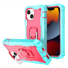Load image into Gallery viewer, PC + Rubber 3-layers Shockproof Protective Case with Rotating Holder, For iPhone 13 mini, For iPhone 13, For iPhone 13 Pro, For iPhone 13 Pro Max