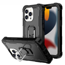 Load image into Gallery viewer, PC + Rubber 3-layers Shockproof Protective Case with Rotating Holder, For iPhone 13 mini, For iPhone 13, For iPhone 13 Pro, For iPhone 13 Pro Max