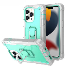 Load image into Gallery viewer, PC + Rubber 3-layers Shockproof Protective Case with Rotating Holder, For iPhone 13 mini, For iPhone 13, For iPhone 13 Pro, For iPhone 13 Pro Max