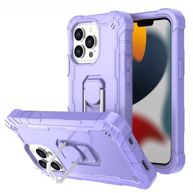 PC + Rubber 3-layers Shockproof Protective Case with Rotating Holder, For iPhone 13 mini, For iPhone 13, For iPhone 13 Pro, For iPhone 13 Pro Max