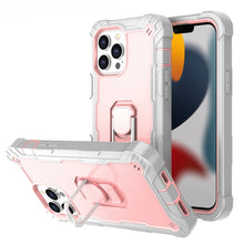 Load image into Gallery viewer, PC + Rubber 3-layers Shockproof Protective Case with Rotating Holder, For iPhone 13 mini, For iPhone 13, For iPhone 13 Pro, For iPhone 13 Pro Max
