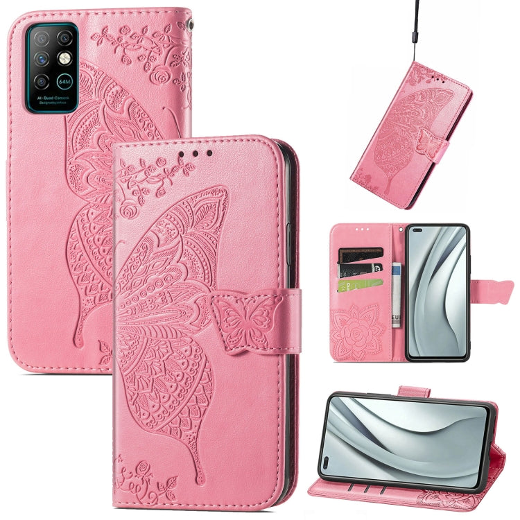 Butterfly Love Flowers Embossed Horizontal Flip Leather Case with Holder & Card Slots & Wallet & Lanyard, For Infinix Note 8, For Infinix Note 10, For vivo IQOO Neo 3, For LG Velvet 2 Pro, For Motorola Edge 20 Pro, For OPPO Reno 6Z