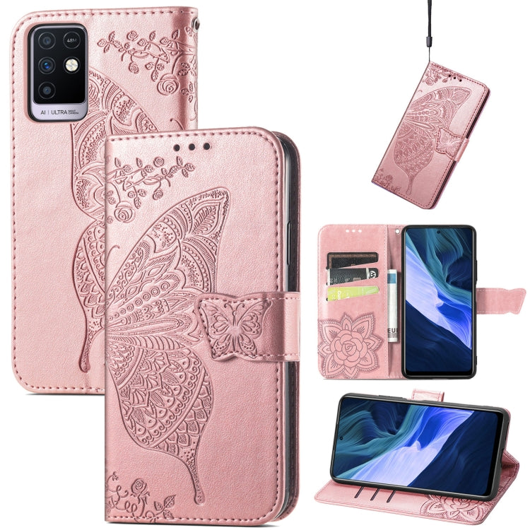 Butterfly Love Flowers Embossed Horizontal Flip Leather Case with Holder & Card Slots & Wallet & Lanyard, For Infinix Note 8, For Infinix Note 10, For vivo IQOO Neo 3, For LG Velvet 2 Pro, For Motorola Edge 20 Pro, For OPPO Reno 6Z