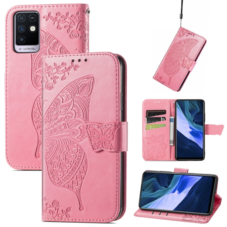 Butterfly Love Flowers Embossed Horizontal Flip Leather Case with Holder & Card Slots & Wallet & Lanyard, For Infinix Note 8, For Infinix Note 10, For vivo IQOO Neo 3, For LG Velvet 2 Pro, For Motorola Edge 20 Pro, For OPPO Reno 6Z