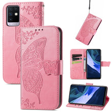 Load image into Gallery viewer, Butterfly Love Flowers Embossed Horizontal Flip Leather Case with Holder &amp; Card Slots &amp; Wallet &amp; Lanyard, For Infinix Note 8, For Infinix Note 10, For vivo IQOO Neo 3, For LG Velvet 2 Pro, For Motorola Edge 20 Pro, For OPPO Reno 6Z
