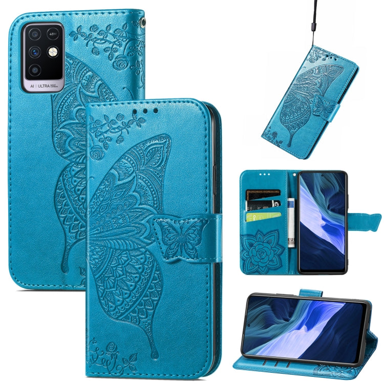 Butterfly Love Flowers Embossed Horizontal Flip Leather Case with Holder & Card Slots & Wallet & Lanyard, For Infinix Note 8, For Infinix Note 10, For vivo IQOO Neo 3, For LG Velvet 2 Pro, For Motorola Edge 20 Pro, For OPPO Reno 6Z