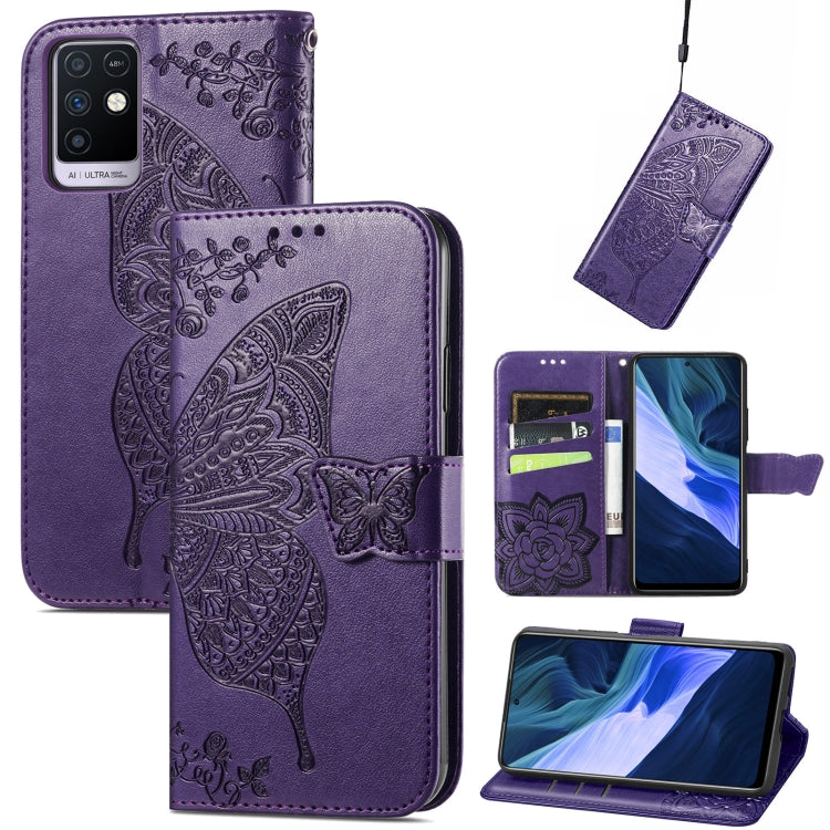 Butterfly Love Flowers Embossed Horizontal Flip Leather Case with Holder & Card Slots & Wallet & Lanyard, For Infinix Note 8, For Infinix Note 10, For vivo IQOO Neo 3, For LG Velvet 2 Pro, For Motorola Edge 20 Pro, For OPPO Reno 6Z
