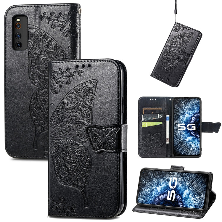 Butterfly Love Flowers Embossed Horizontal Flip Leather Case with Holder & Card Slots & Wallet & Lanyard, For Infinix Note 8, For Infinix Note 10, For vivo IQOO Neo 3, For LG Velvet 2 Pro, For Motorola Edge 20 Pro, For OPPO Reno 6Z