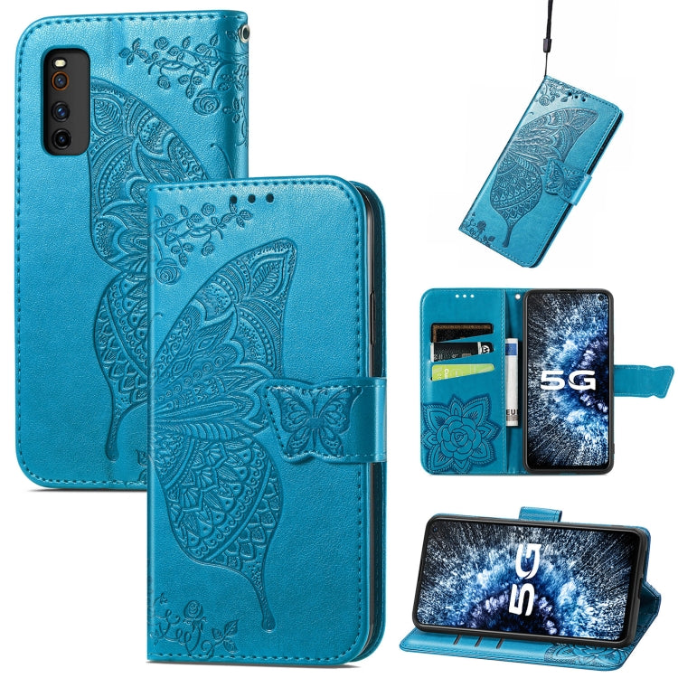 Butterfly Love Flowers Embossed Horizontal Flip Leather Case with Holder & Card Slots & Wallet & Lanyard, For Infinix Note 8, For Infinix Note 10, For vivo IQOO Neo 3, For LG Velvet 2 Pro, For Motorola Edge 20 Pro, For OPPO Reno 6Z