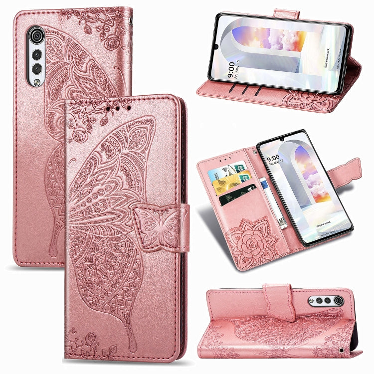 Butterfly Love Flowers Embossed Horizontal Flip Leather Case with Holder & Card Slots & Wallet & Lanyard, For Infinix Note 8, For Infinix Note 10, For vivo IQOO Neo 3, For LG Velvet 2 Pro, For Motorola Edge 20 Pro, For OPPO Reno 6Z