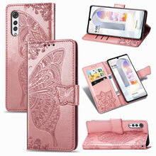 Load image into Gallery viewer, Butterfly Love Flowers Embossed Horizontal Flip Leather Case with Holder &amp; Card Slots &amp; Wallet &amp; Lanyard, For Infinix Note 8, For Infinix Note 10, For vivo IQOO Neo 3, For LG Velvet 2 Pro, For Motorola Edge 20 Pro, For OPPO Reno 6Z