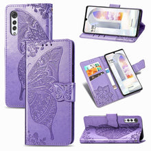 Load image into Gallery viewer, Butterfly Love Flowers Embossed Horizontal Flip Leather Case with Holder &amp; Card Slots &amp; Wallet &amp; Lanyard, For Infinix Note 8, For Infinix Note 10, For vivo IQOO Neo 3, For LG Velvet 2 Pro, For Motorola Edge 20 Pro, For OPPO Reno 6Z