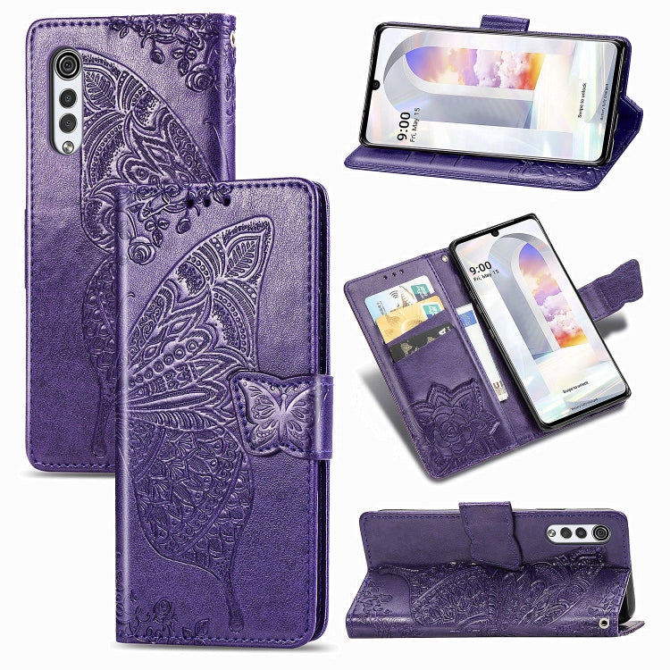 Butterfly Love Flowers Embossed Horizontal Flip Leather Case with Holder & Card Slots & Wallet & Lanyard, For Infinix Note 8, For Infinix Note 10, For vivo IQOO Neo 3, For LG Velvet 2 Pro, For Motorola Edge 20 Pro, For OPPO Reno 6Z