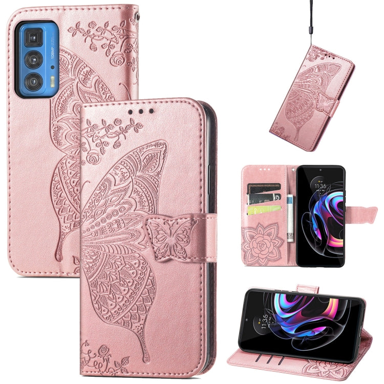 Butterfly Love Flowers Embossed Horizontal Flip Leather Case with Holder & Card Slots & Wallet & Lanyard, For Infinix Note 8, For Infinix Note 10, For vivo IQOO Neo 3, For LG Velvet 2 Pro, For Motorola Edge 20 Pro, For OPPO Reno 6Z