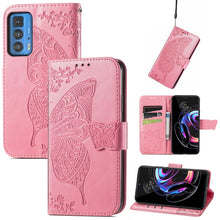 Load image into Gallery viewer, Butterfly Love Flowers Embossed Horizontal Flip Leather Case with Holder &amp; Card Slots &amp; Wallet &amp; Lanyard, For Infinix Note 8, For Infinix Note 10, For vivo IQOO Neo 3, For LG Velvet 2 Pro, For Motorola Edge 20 Pro, For OPPO Reno 6Z