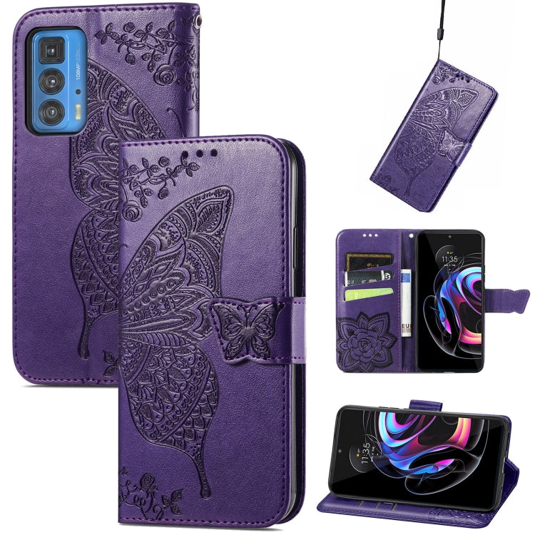 Butterfly Love Flowers Embossed Horizontal Flip Leather Case with Holder & Card Slots & Wallet & Lanyard, For Infinix Note 8, For Infinix Note 10, For vivo IQOO Neo 3, For LG Velvet 2 Pro, For Motorola Edge 20 Pro, For OPPO Reno 6Z