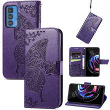Load image into Gallery viewer, Butterfly Love Flowers Embossed Horizontal Flip Leather Case with Holder &amp; Card Slots &amp; Wallet &amp; Lanyard, For Infinix Note 8, For Infinix Note 10, For vivo IQOO Neo 3, For LG Velvet 2 Pro, For Motorola Edge 20 Pro, For OPPO Reno 6Z