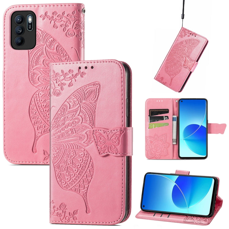 Butterfly Love Flowers Embossed Horizontal Flip Leather Case with Holder & Card Slots & Wallet & Lanyard, For Infinix Note 8, For Infinix Note 10, For vivo IQOO Neo 3, For LG Velvet 2 Pro, For Motorola Edge 20 Pro, For OPPO Reno 6Z