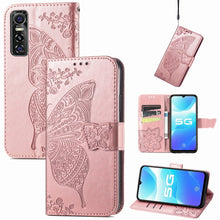 Load image into Gallery viewer, Butterfly Love Flowers Embossed Horizontal Flip Leather Case with Holder &amp; Card Slots &amp; Wallet &amp; Lanyard, For OPPO Realme C20, For vivo S7e, For vivo S10 / S10 Pro, For vivo V20 2021, For Wiko Y61, For Xiaomi Redmi 10
