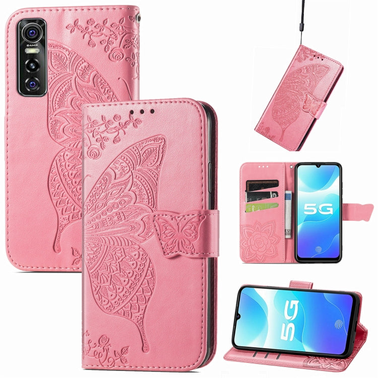 Butterfly Love Flowers Embossed Horizontal Flip Leather Case with Holder & Card Slots & Wallet & Lanyard, For OPPO Realme C20, For vivo S7e, For vivo S10 / S10 Pro, For vivo V20 2021, For Wiko Y61, For Xiaomi Redmi 10