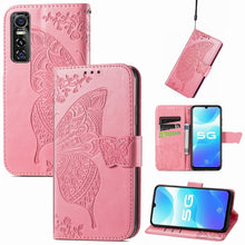 Load image into Gallery viewer, Butterfly Love Flowers Embossed Horizontal Flip Leather Case with Holder &amp; Card Slots &amp; Wallet &amp; Lanyard, For OPPO Realme C20, For vivo S7e, For vivo S10 / S10 Pro, For vivo V20 2021, For Wiko Y61, For Xiaomi Redmi 10