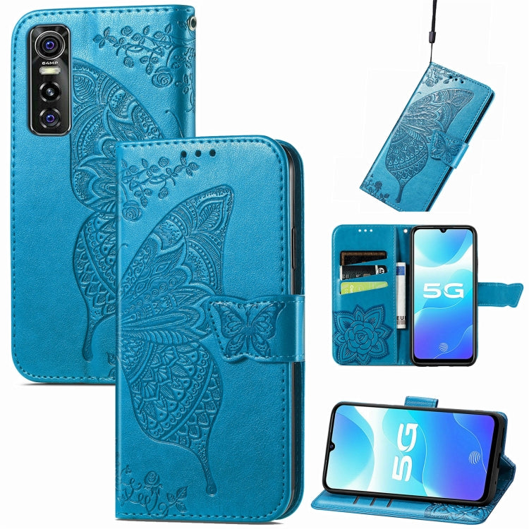 Butterfly Love Flowers Embossed Horizontal Flip Leather Case with Holder & Card Slots & Wallet & Lanyard, For OPPO Realme C20, For vivo S7e, For vivo S10 / S10 Pro, For vivo V20 2021, For Wiko Y61, For Xiaomi Redmi 10