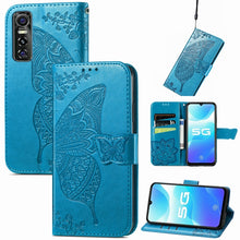 Load image into Gallery viewer, Butterfly Love Flowers Embossed Horizontal Flip Leather Case with Holder &amp; Card Slots &amp; Wallet &amp; Lanyard, For OPPO Realme C20, For vivo S7e, For vivo S10 / S10 Pro, For vivo V20 2021, For Wiko Y61, For Xiaomi Redmi 10
