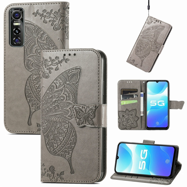 Butterfly Love Flowers Embossed Horizontal Flip Leather Case with Holder & Card Slots & Wallet & Lanyard, For OPPO Realme C20, For vivo S7e, For vivo S10 / S10 Pro, For vivo V20 2021, For Wiko Y61, For Xiaomi Redmi 10