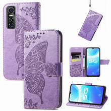 Load image into Gallery viewer, Butterfly Love Flowers Embossed Horizontal Flip Leather Case with Holder &amp; Card Slots &amp; Wallet &amp; Lanyard, For OPPO Realme C20, For vivo S7e, For vivo S10 / S10 Pro, For vivo V20 2021, For Wiko Y61, For Xiaomi Redmi 10