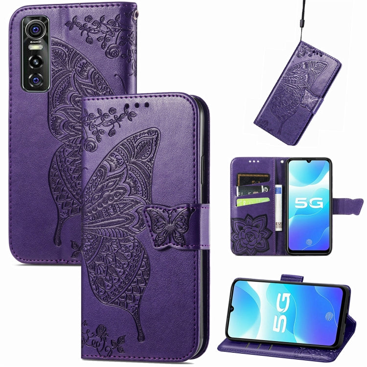 Butterfly Love Flowers Embossed Horizontal Flip Leather Case with Holder & Card Slots & Wallet & Lanyard, For OPPO Realme C20, For vivo S7e, For vivo S10 / S10 Pro, For vivo V20 2021, For Wiko Y61, For Xiaomi Redmi 10