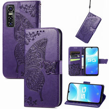 Load image into Gallery viewer, Butterfly Love Flowers Embossed Horizontal Flip Leather Case with Holder &amp; Card Slots &amp; Wallet &amp; Lanyard, For OPPO Realme C20, For vivo S7e, For vivo S10 / S10 Pro, For vivo V20 2021, For Wiko Y61, For Xiaomi Redmi 10